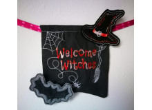 Stickdatei ITH - Wimpel "Welcome Witches" Halloween